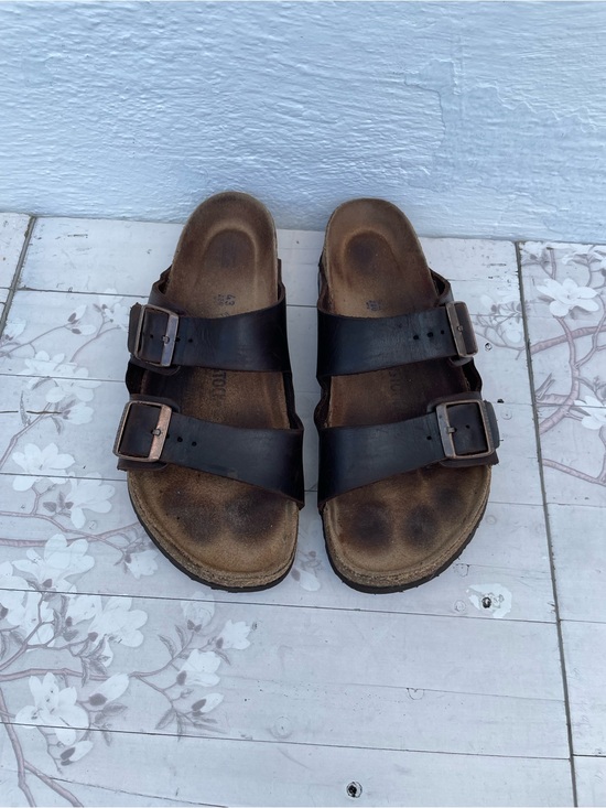 Birkenstock Other - Birkenstock Men's Double-Strap Black Leather Slide Sandals